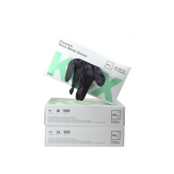 Kemtex Čierne nitrilové rukavice Premium veľkosť M/8 100ks