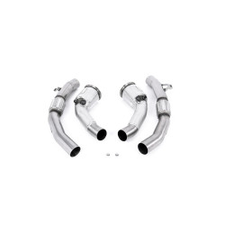 Milltek Large-bore downpipes with cat bypass for Audi RS6 4.0 V8 bi-turbo in Performance Edition (C8) (non-GPF) 2020+