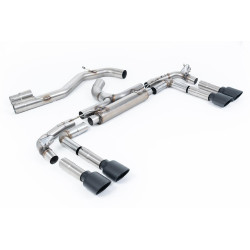 Milltek GPF-back exhaust (loudest) for Audi S3 Saloon/Sedan 310PS & 333PS (8Y) (GPF, Ovals) 2020+ - Cerakote black tips