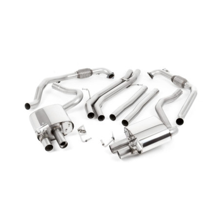 Izpušni sistemi Milltek Milltek Cat-back exhaust (louder) for Audi S4 3.0 Turbo V6 (B9) (non-GPF) 2016+ - Cerakote black GT-100 tips | race-shop.si