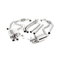 Milltek Cat-back exhaust (louder) for Audi S4 3.0 Turbo V6 (B9) (non-GPF, Sport Diff) 2016+ - Titanium GT-100 tips