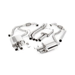 Milltek Cat-back exhaust resonated for Audi S4 3.0 Turbo V6 (B9) (non-GPF, Sport Diff) 2016+ - Burnt titanium GT-100 tips