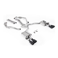 Milltek Cat-back exhaust (louder) for Audi S5 3.0 V6 Turbo Coupe (B9) (Sport Diff, LHD) 2019+ - Cerakote black tips