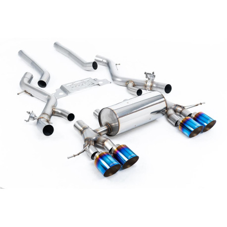 Izpušni sistemi Milltek Milltek Secondary cat-back exhaust non-resonated for BMW M2 Coupe (non-GPF) 2023+ - Burnt/blue titanium tips | race-shop.si