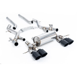 Milltek Secondary cat-back exhaust non-resonated for BMW M2 Coupe (non-GPF) 2023+ - Cerakote black tips