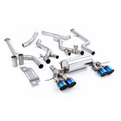 Milltek Cat-back exhaust (loudest) for BMW M2 Coupe (GPF) 2023+ - Burnt/blue titanium tips