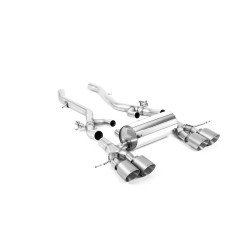 Milltek Axle-back exhaust for BMW M3 (G80/G81) S58 3.0 Turbo Touring/XDrive (GPF) 2020+ - Brushed titanium tips