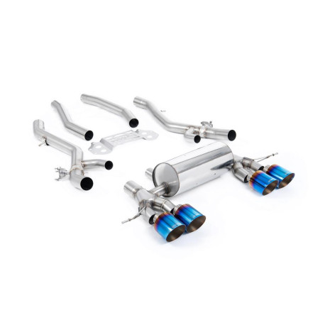 Izpušni sistemi Milltek Milltek GPF-back exhaust for BMW M4 (G82) S58 3.0 Turbo (GPF) 2020+ - Burnt/blue titanium tips | race-shop.si