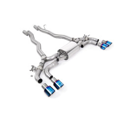 Milltek GPF-back exhaust for BMW M5 (F90) 4.4l Twin Turbo (GPF) 2020-2021 - Quad burnt/blue titanium tips
