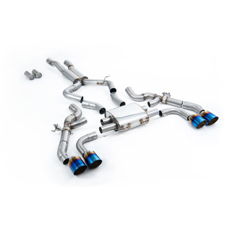 Izpušni sistemi Milltek Milltek Axle-back exhaust for BMW X3 X3M/X3M Comp 3.0 (G01) (non-GPF) 2022+ - Burnt/blue titanium tips | race-shop.si