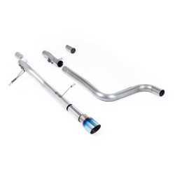 Milltek GPF-back exhaust (louder) burnt/blue titanium tips for Ford Fiesta Mk8 ST-Line 3 & 5 Door (GPF, GT-90) 2020+