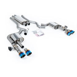 Milltek Cat-back exhaust resonated valved for Ford Mustang 2.3 EcoBoost (non-GPF) 2024+ - Burnt/blue titanium tips