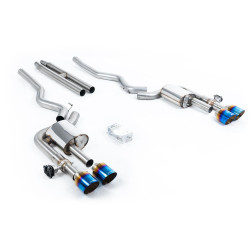 Milltek Cat-back exhaust (loudest) valved for Ford Mustang 5.0 V8 Mach 1 (non-GPF) 2021-2023 - Burnt/blue titanium tips
