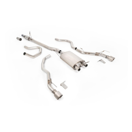 Izpušni sistemi Milltek Milltek Downpipe-back exhaust for Ford Ranger 2.3 Turbo PHEV 281PS (T9) (non-GPF) 2023+ - Dual brushed titanium tips | race-shop.si
