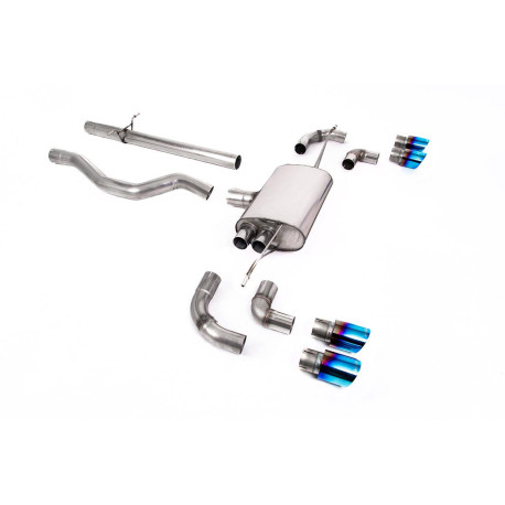 Izpušni sistemi Milltek Milltek GPF-back exhaust (louder) for Land Rover Defender 110 2.0 I4 P300 & P400e (non-GPF) 2020+ - Quad burnt titanium tips | race-shop.si