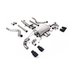Milltek Cat-back exhaust resonated valved quad Cerakote black tips for Land Rover Defender 110 V8 (non-GPF, North America) 2021+