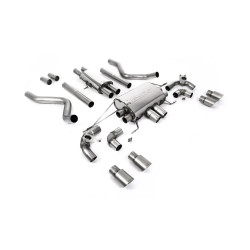 Milltek GPF-back exhaust resonated valved for Land Rover Defender 110 V8 425PS & 525PS (GPF) 2021+ - Brushed titanium tips