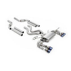 Milltek GPF-back exhaust for Land Rover Defender 110 OCTA P635 (non-GPF) 2025+ - Quad burnt/blue titanium tips
