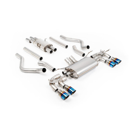 Izpušni sistemi Milltek Milltek Cat-back exhaust resonated valved for Land Rover Defender 130 V8 425PS & 500PS (non-GPF) 2023+ - Burnt titanium tips | race-shop.si