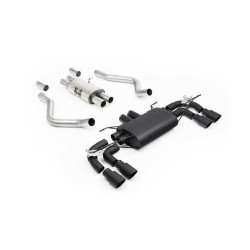Milltek Cat-back exhaust resonated valved for Land Rover Defender 90 V8 425PS & 525PS (non-GPF) 2021+ - Cerakote black tips