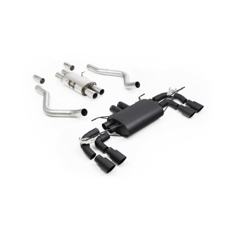 Izpušni sistemi Milltek Milltek Cat-back exhaust resonated valved for Land Rover Defender 90 V8 425PS & 525PS (non-GPF) 2021+ - Cerakote black tips | race-shop.si