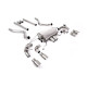 Milltek Cat-back exhaust (loudest) valved for Land Rover Defender 90 V8 425PS & 525PS (non-GPF) 2021+ - Brushed titanium tips