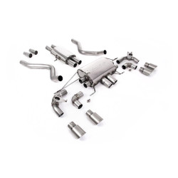 Milltek Cat-back exhaust resonated valved for Land Rover Defender 90 V8 425PS & 525PS (non-GPF) 2021+ - Brushed titanium tips
