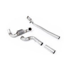 Milltek Large-bore downpipe with sports cat for Mercedes A35 AMG 2.0 Turbo (GPF, W177 Hatch) 2019+