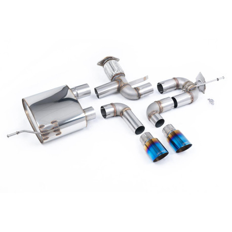Izpušni sistemi Milltek Milltek Cat-back exhaust valved for Alpine A110 A110S 1.8TCe (non-GPF) 2019+ - Burnt/blue titanium tips | race-shop.si