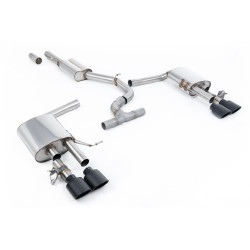 Milltek GPF-back exhaust resonated for Volkswagen Arteon R 2.0TSI 320PS 4Motion (GPF) 2022+ - Cerakote black tips