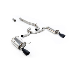 Milltek Cat-back exhaust (louder) for Volkswagen Golf Mk7 1.8TSI Alltrack 4Motion (non-GPF) 2016-2021 - Dual Cerakote black tips