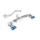 Milltek Cat-back exhaust (loudest) for Volkswagen Golf MK7 R 2.0 TSI 300PS (non-GPF) 2014-2016 - Quad burnt/blue titanium tips