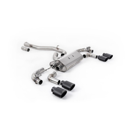 Izpušni sistemi Milltek Milltek Cat-back exhaust (louder) valved for Volkswagen Golf Mk7.5 R 2.0 TSI 300PS (GPF) 2019-2022 - Cerakote black tips | race-shop.si