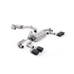 Milltek Cat-back exhaust resonated valved for Volkswagen Golf Mk7.5 R 2.0 TSI 300PS (GPF) 2019-2022 - Carbon tips