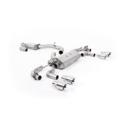 Milltek Cat-back exhaust resonated valved for Volkswagen Golf Mk7.5 R 2.0 TSI 300PS (GPF) 2019-2022 - Quad polished tips