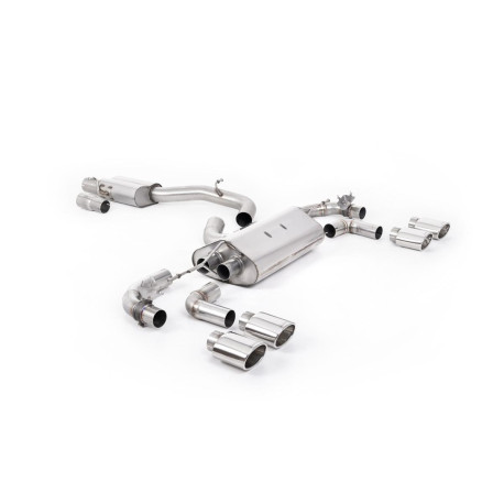 Izpušni sistemi Milltek Milltek Cat-back exhaust resonated valved for Volkswagen Golf Mk7.5 R 2.0 TSI 300PS (GPF) 2019-2022 - Polished tips | race-shop.si