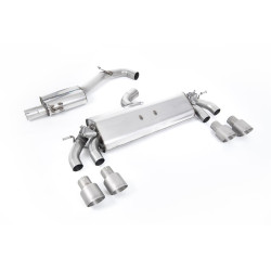 Milltek Cat-back exhaust (quieter) for Volkswagen Golf Mk7.5 R 2.0 TSI 310PS (non-GPF) 2017-2021 - Quad titanium tips