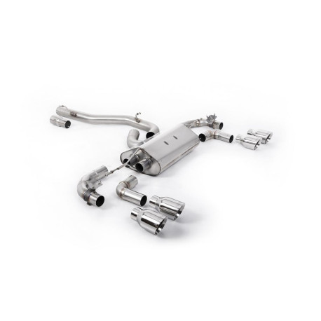 Izpušni sistemi Milltek Milltek Cat-back exhaust (louder) valved for Volkswagen Golf Mk7.5 R 310PS (non-GPF) 2017-2021 - Quad polished tips | race-shop.si