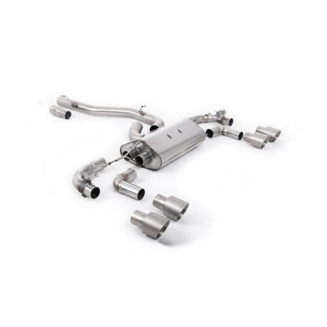 Izpušni sistemi Milltek Milltek Cat-back exhaust (louder) valved for Volkswagen Golf Mk7.5 R 310PS (non-GPF) 2017-2021 - Quad titanium tips | race-shop.si