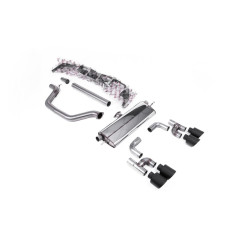 Milltek Cat-back exhaust Cerakote black tips for Volkswagen Golf Mk8 GTi (non-GPF, 245ps, Quad Outlet Systems) 2021-2024