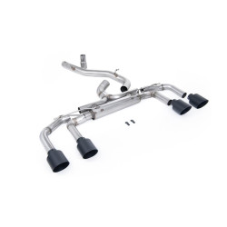 Milltek GPF-back exhaust (loudest) non-valved for Volkswagen Golf Mk8 R 2.0 TSI 320PS (GPF) 2021-2024 - Cerakote black tips