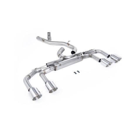 Izpušni sistemi Milltek Milltek GPF-back exhaust (loudest) non-valved for Volkswagen Golf Mk8 R 2.0 TSI 320PS (GPF) 2021-2024 - Polished tips | race-shop.si