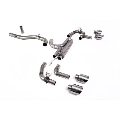 Izpušni sistemi Milltek Milltek GPF-back exhaust (loudest) for Volkswagen Golf Mk8 R 2.0 TSI 320PS (GPF) 2021-2024 - Polished tips | race-shop.si