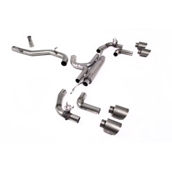 Milltek GPF-back exhaust (loudest) for Volkswagen Golf Mk8.5 R (GPF) 2024+ - Brushed titanium tips