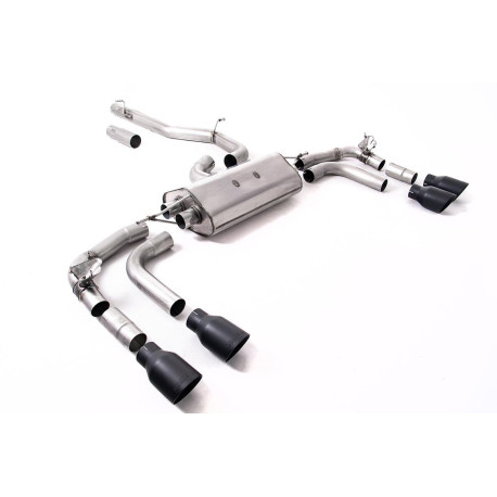 Izpušni sistemi Milltek Milltek GPF-back exhaust (louder) for Volkswagen Tiguan R 320ps EA888.4 MQB EVO (GPF) 2021+ - Quad Cerakote black tips | race-shop.si