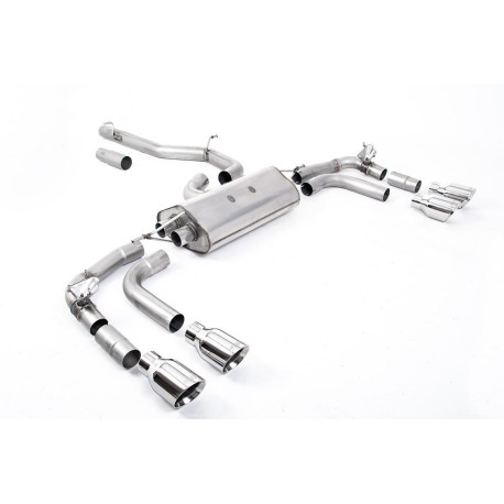 Izpušni sistemi Milltek Milltek GPF-back exhaust (louder) for Volkswagen Tiguan R 320ps EA888.4 MQB EVO (GPF) 2021+ - Quad polished tips | race-shop.si