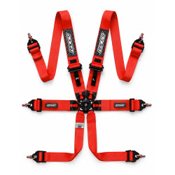 FIA 6-točkovni športni varnostni pasovi RACES EVO 3" (76mm), rdeča