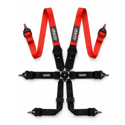 FIA 6-točkovni športni varnostni pasovi RACES EVO za HANS 2"/3" (50/76mm), rdeča/črna