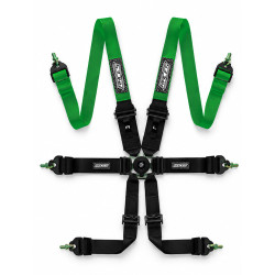 FIA 6-točkovni športni varnostni pasovi RACES EVO za HANS 2"/3" (50/76mm), zelena/črna
