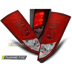 TUNING-TEC LED zadnje luči za FORD FOCUS MK1 10.98-10.04 HATCHBACK, rdeče-bela